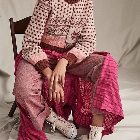 NEW Free People Selina Tweed Trousers WideLeg Pant - Picture 4 of 7